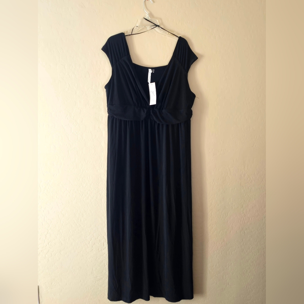 NY Collection - Elegant Long Black Evening Dress - 2X